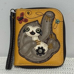 Chala Yellow Wallet with Sloth Design
